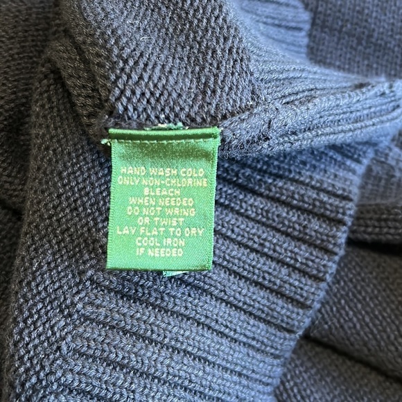 Lauren Ralph Lauren Womens Full Zip Navy Blue Shoulder Patch Knit Sweater Sz 2X - Picture 11 of 13